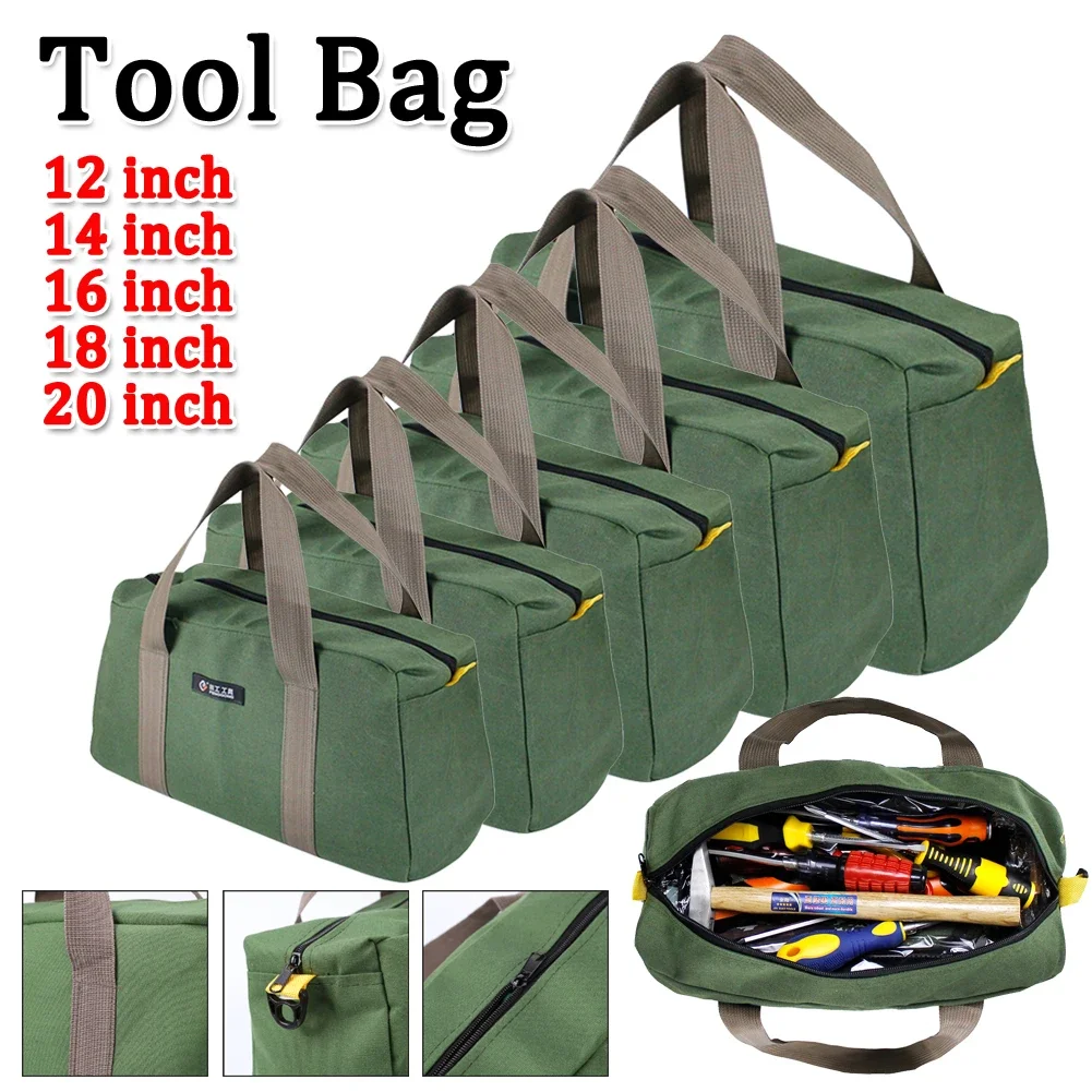 Electrician Tool Bag Thickened Canvas Pouch Tool Bags Portable Screwdriver Pliers Repair Hardware Hand Tools Storage Organizer