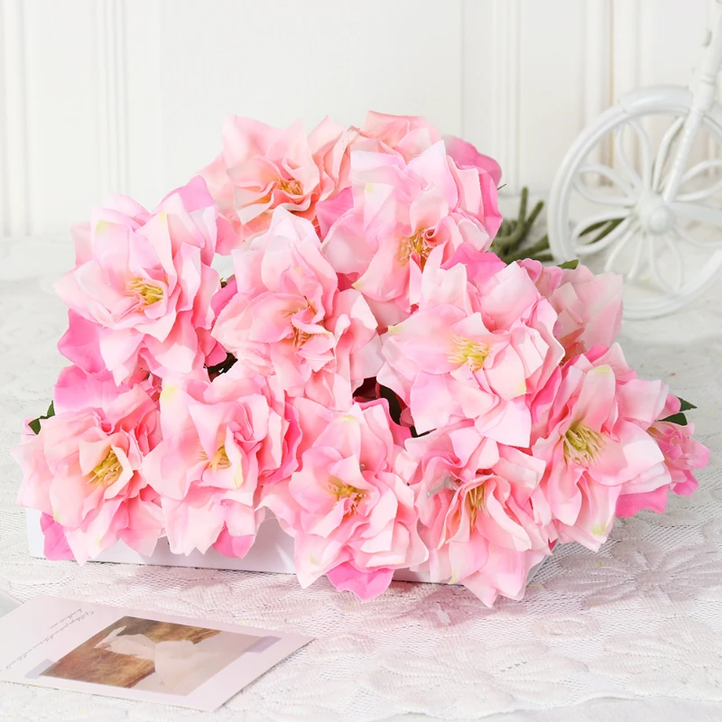 5PCS Artificial 3 Head Narcissus Silk Flower Economical and Practical Wedding Photography Arch Flower Arrangement Decoration