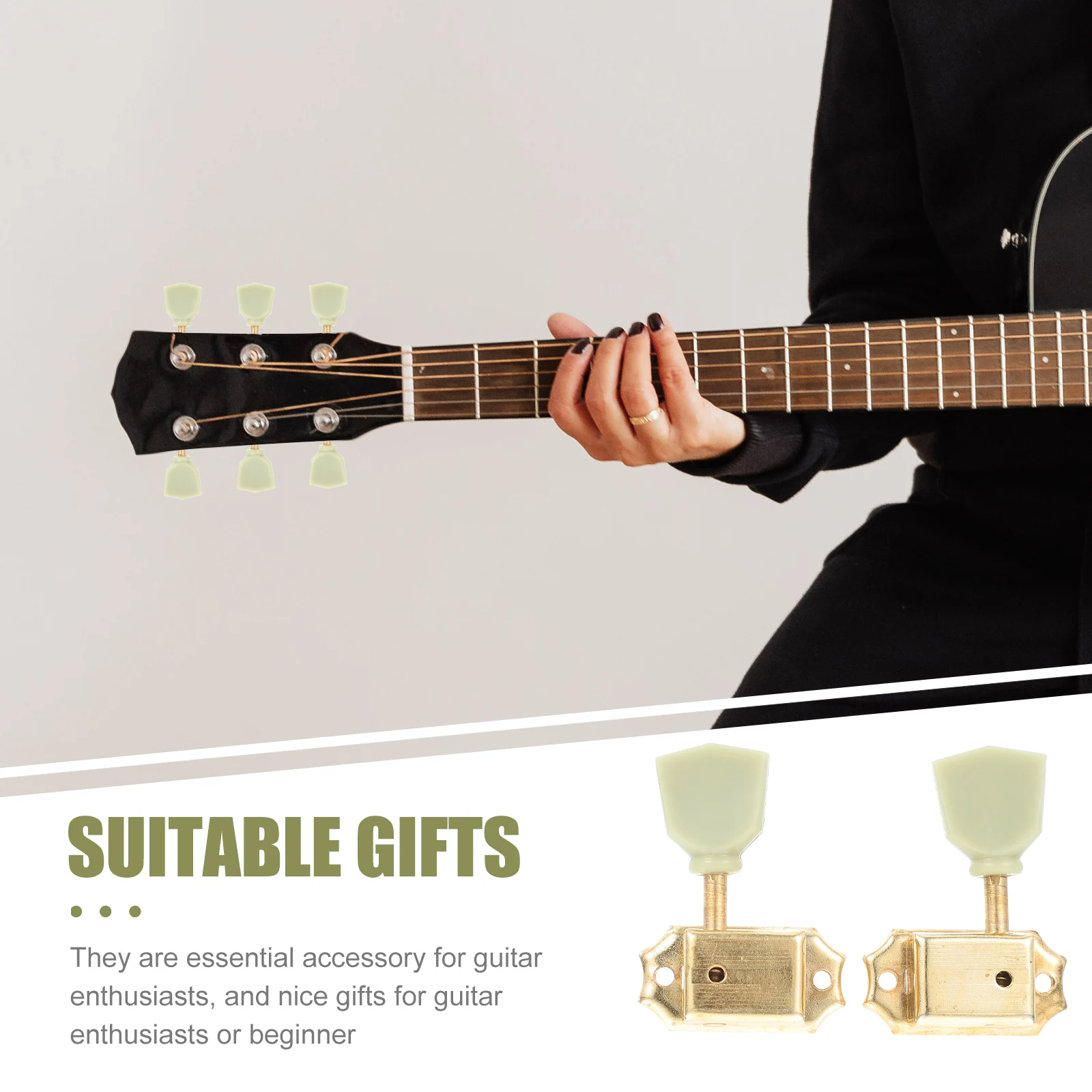 

6 Pcs Guitar Tuners Machine Heads Portable Tuning Peg Part Electric Pegs Durable Knobs Replacement Nose Accessory