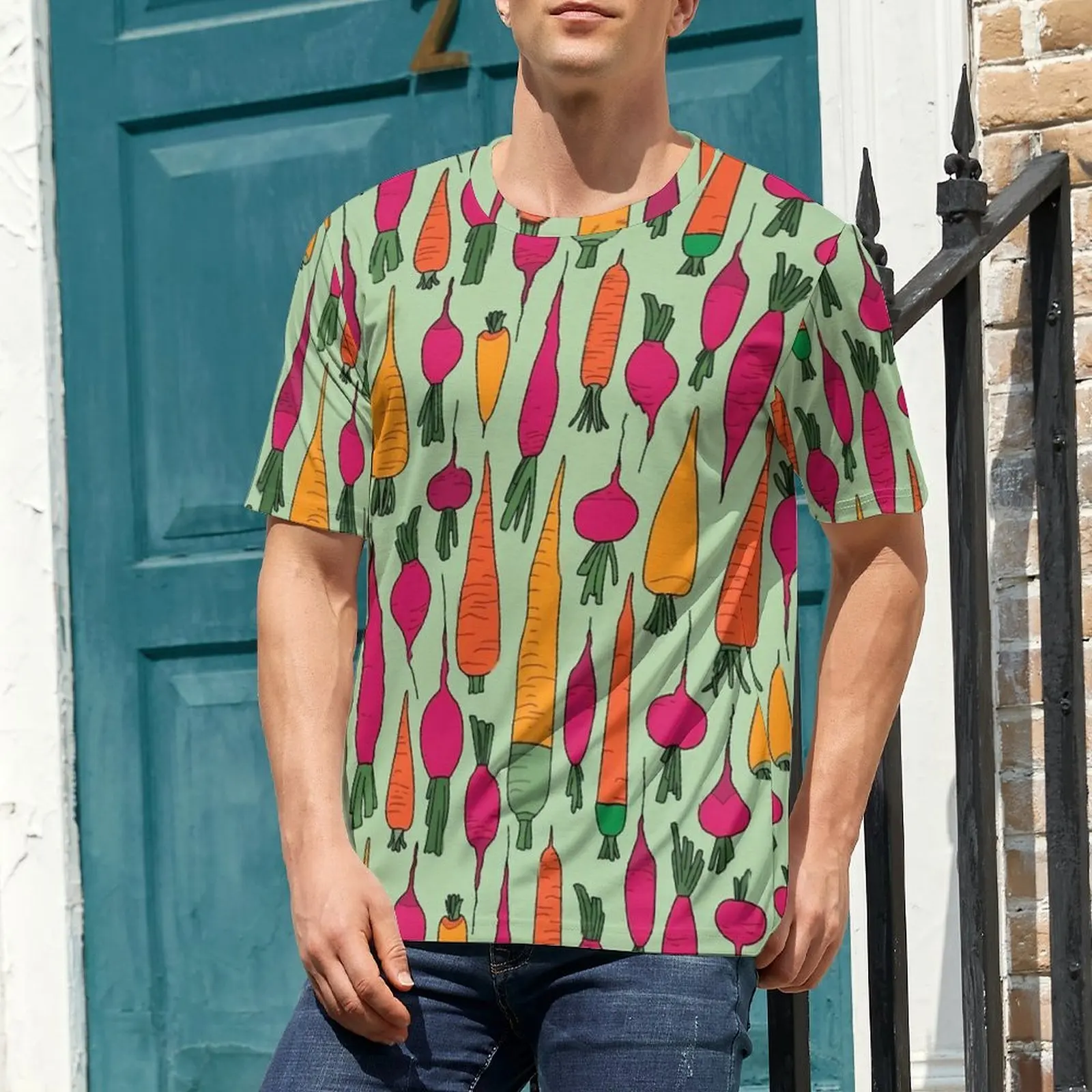 Colorful Radishes T Shirt Harvesting Season Trendy T-Shirts Man Streetwear Tee Shirt Premium Short-Sleeved Custom Tops Plus Size