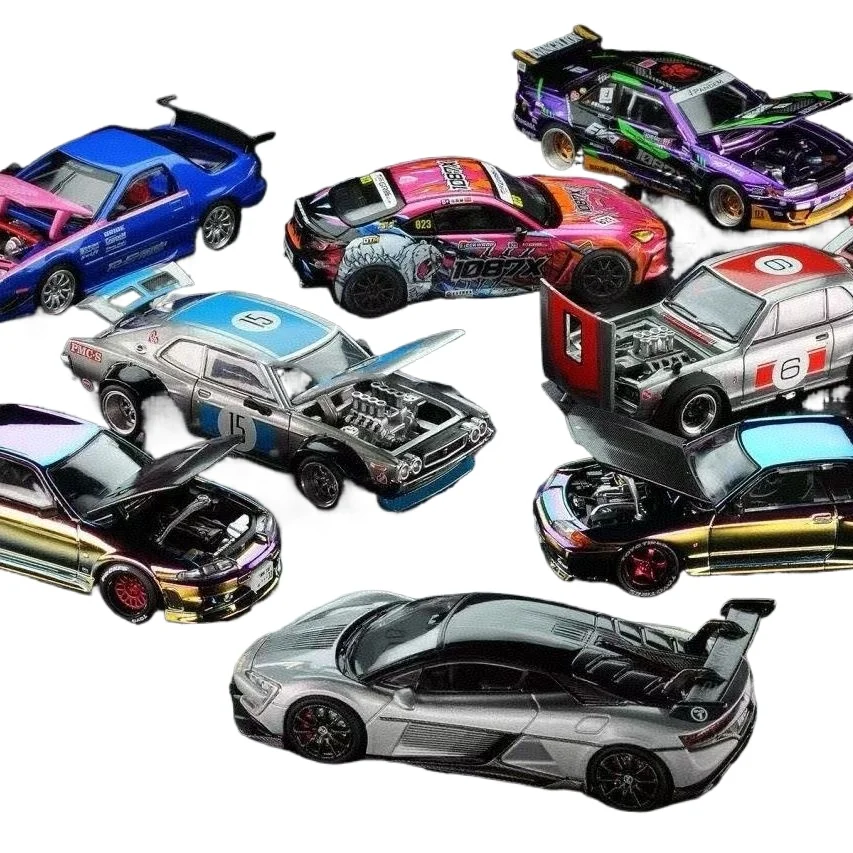 

POP RACE Foshan Exhibition Limited Mazda Nissan GTRV8 Skyline GTR 32R33 1087X Gao Xuan EVA Картина из сплава Гоночная модель
