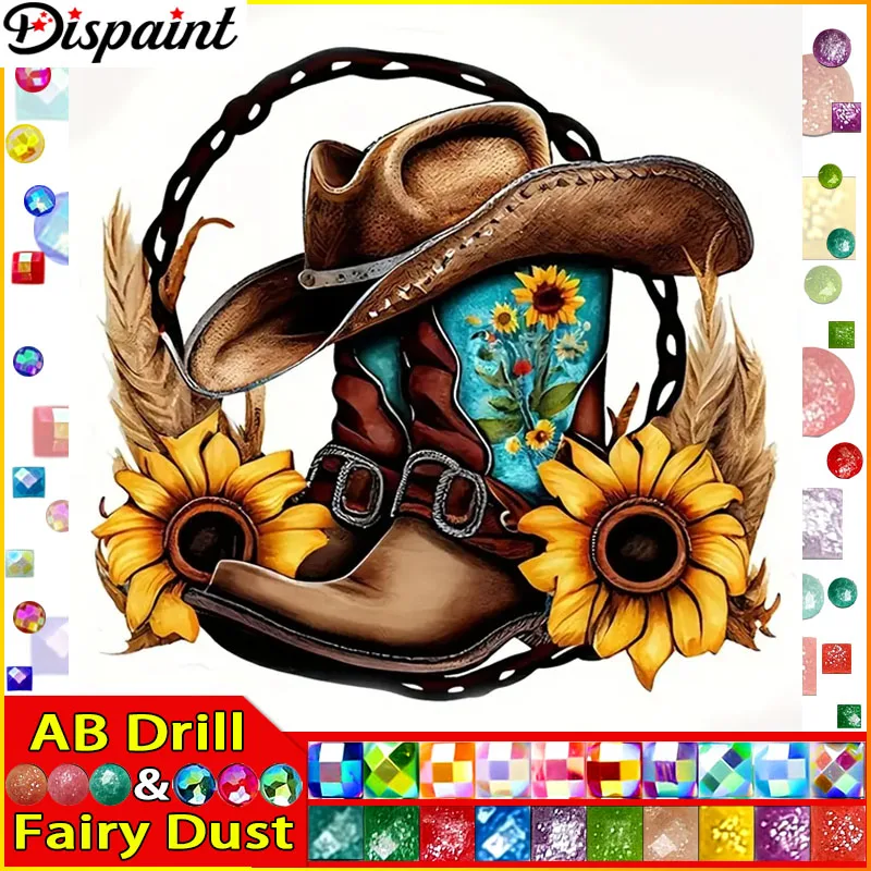 

Dispaint Fairy Dust AB DIY 5D алмазная живопись "Обувь подсолнух" полная алмазная вышивка распродажа картина из страз для фестиваля
