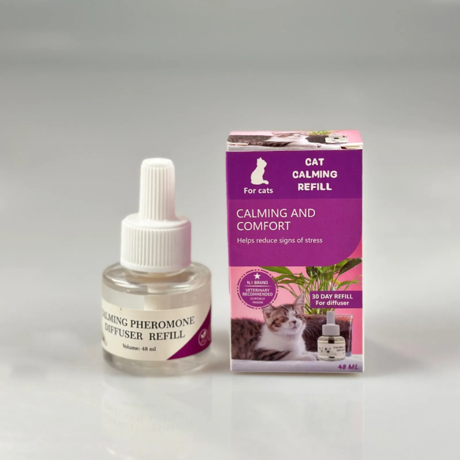 48ML Pheromone Diffuser For Cats Cat Pheromone Plug-In Relaxants Start Kit Refill Calming Spray For For Calm Relaxing Home cat