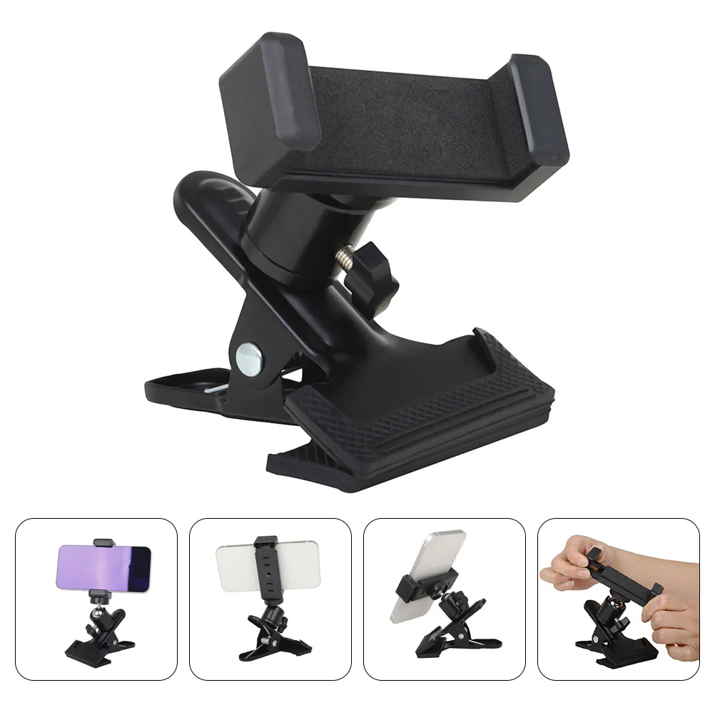 Microphone Stand Guitar Headstock Clip Bass Rack Live Holder Cell Broadcast Bracket Tabletop Accessories Ukulele Mobile Holding