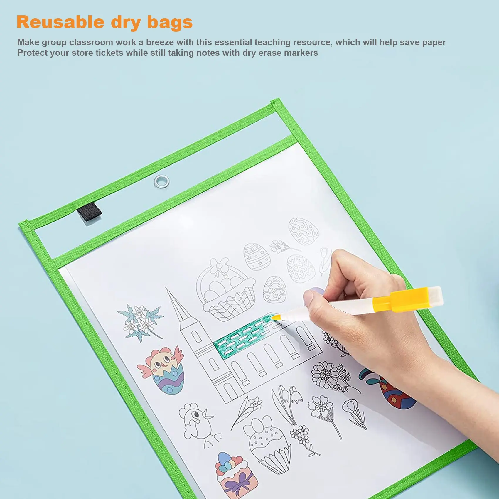 B-T 30Dry Erase Pockets Pockets Perfect Classroom Organization Reusable Dry Erase Pockets Teaching Supplies