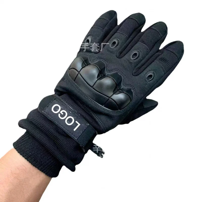 Guantes de dedo completo para montar en hierro para invierno, pantalla táctil a prueba de viento, forro polar para exteriores, combate táctico térmico, entrenamiento de combate Ridi