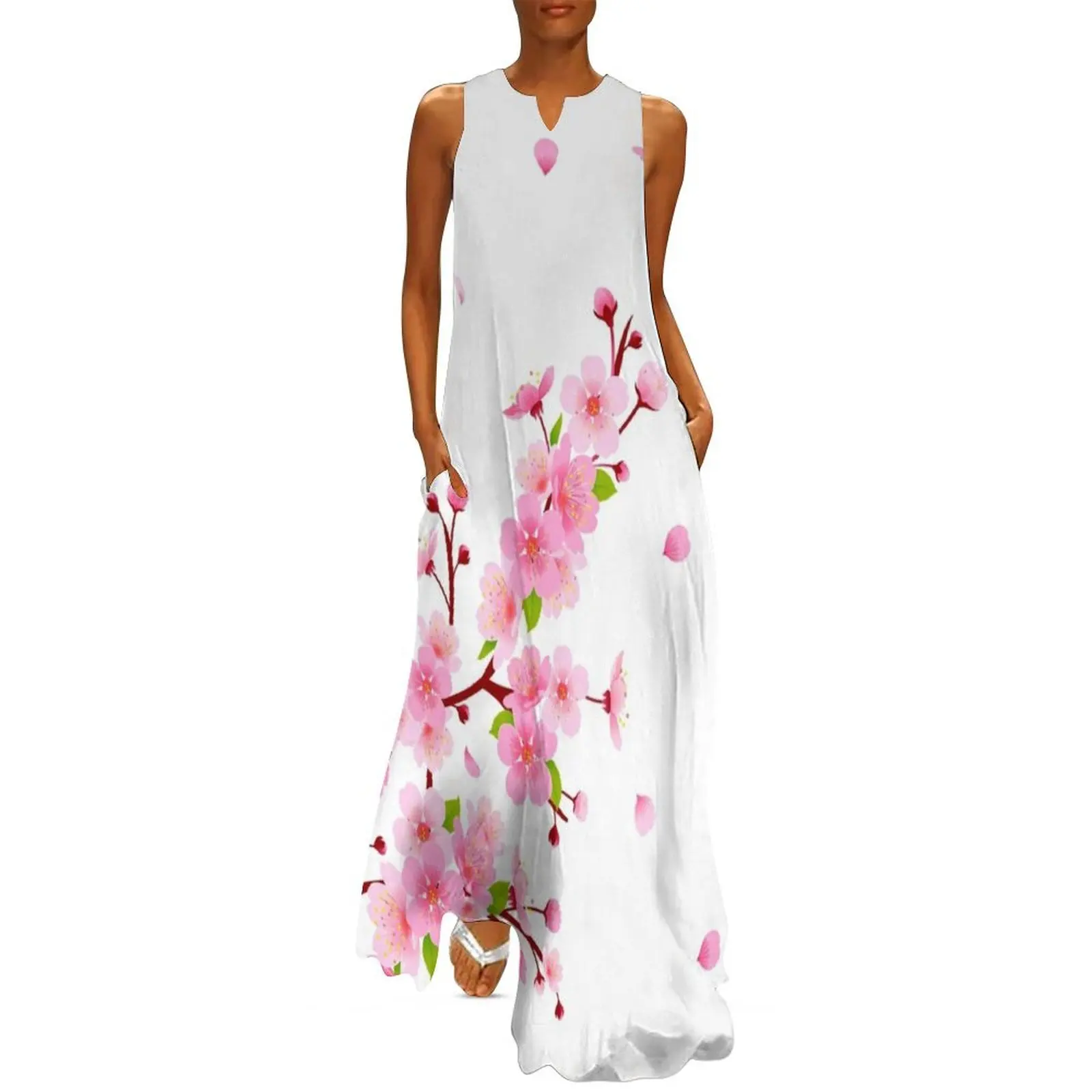 

Sakura Cherry Blossom |Japanese Sakura Long Dress Summer women's clothing summer dresses womens 2025