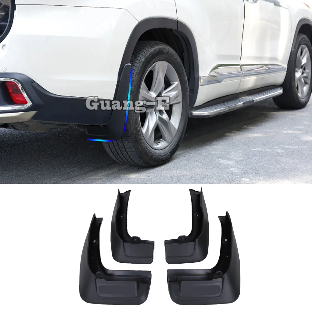 

For Toyota Highlander 2015 2016-2017 2018 2019 2020 Sticker Plastic Fender Soft Mudguard Detector Flap Splash Mud Guard 4PCs