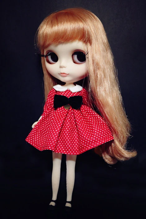 

Blythe dress 1/6 red poits dress 30 cm bjd toy cloth (Fit for Pullip,Ob24, Licca)