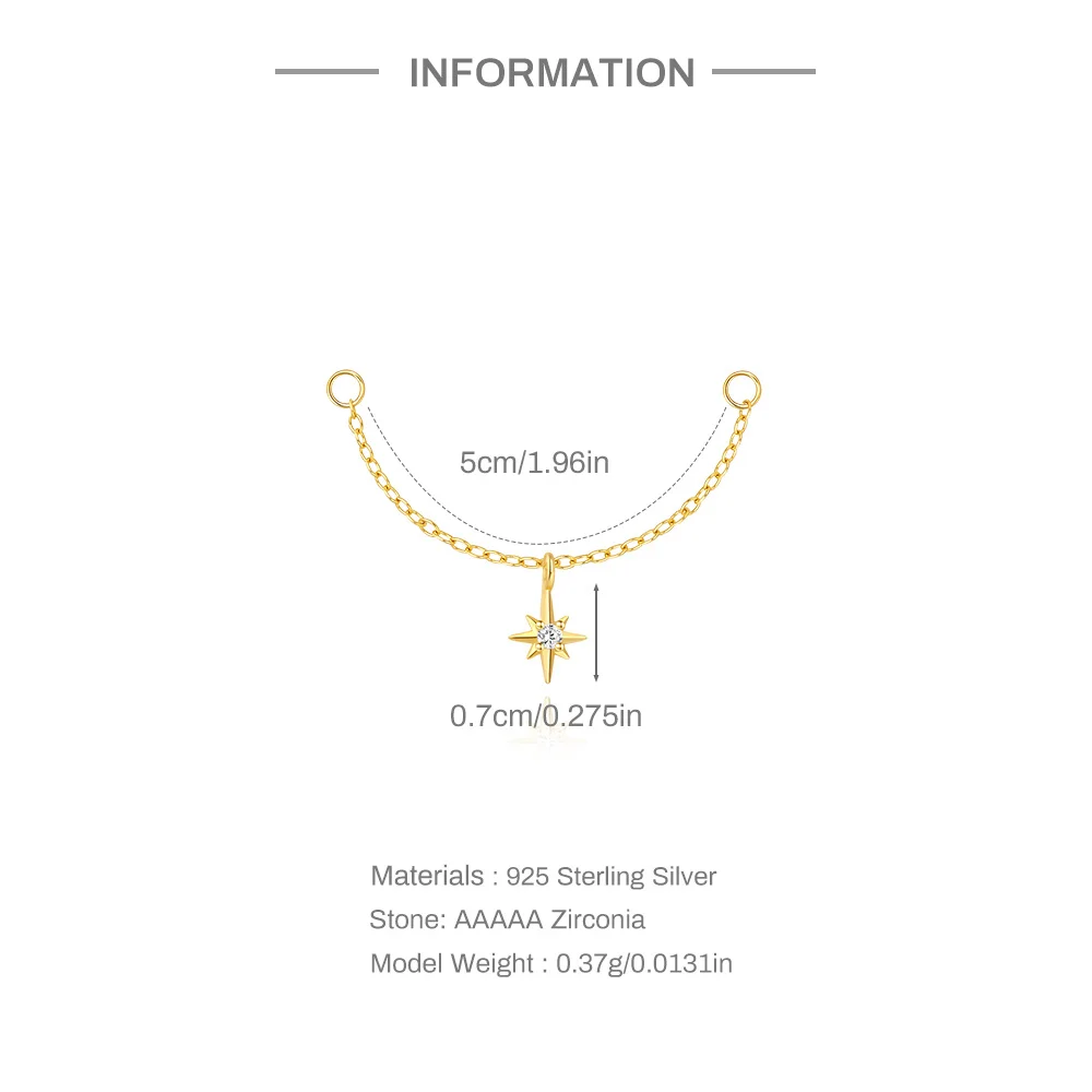AIDE 1 Stück 925 Sterling Silber Ersatzteile Ketten Teil für Ohrstecker Piercing Creolen Tropfenohrring Damen Edlen Schmuck Geschenk – Detail 8