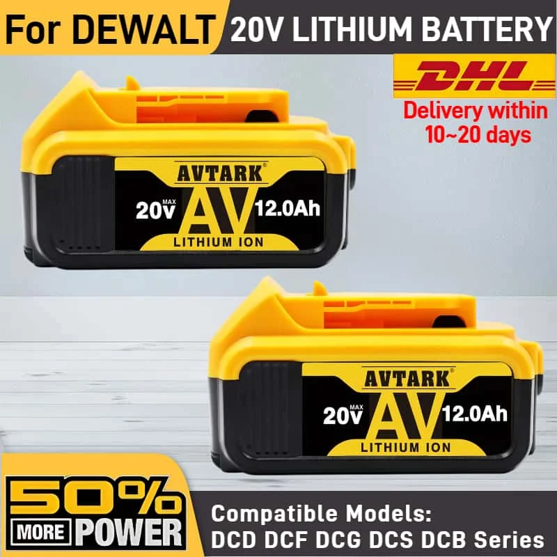 

Replacement for Dewalt 20V Battery 8Ah/12Ah,Power Tool DCB206 DCB205 DCB204 DCB609 DCB184 DCB200 lithium-ion battery for Dewalt