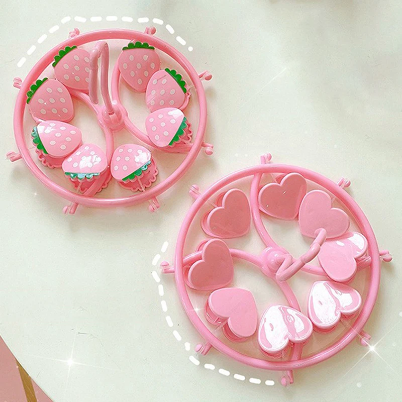 لطيف جميل الفراولة مجفف الملابس شماعات يندبروف الجوارب الملابس الداخلية تجفيف الرف المنزلية القلب تخزين رف الغسيل المنزل