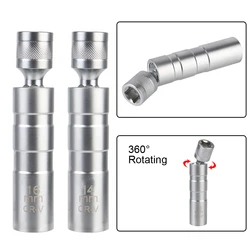 Thin Wall Universal Joint Spark Plug Socket With Magnetic Car Repair Tool 14mm 16mm 12 Angle Flexible Socket Wrench