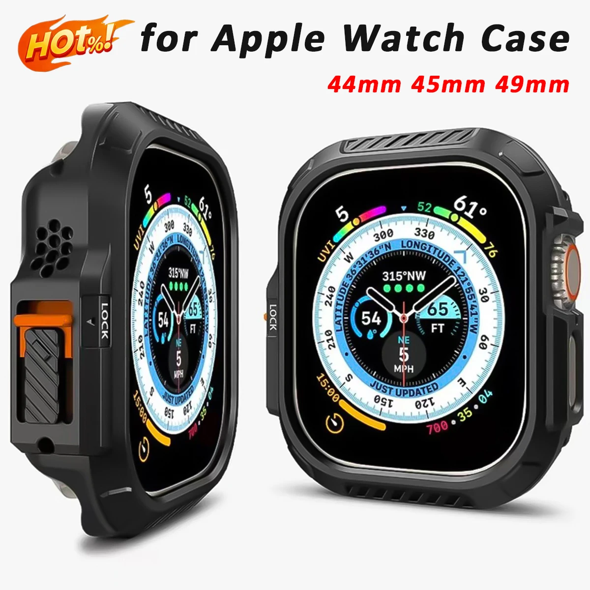 PC-Gehäuse für Apple Watch Ultra 3 2 1 49mm Stoßfester Kantenschutz-Bumper für iWatch Series 9 8 7 45mm 6 5 4 SE 44mm Hülle