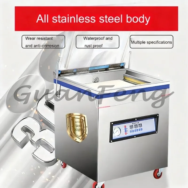 Automatic Chamber Vacuum Sealer, Wet Dry Dual Use Packing Machine, Compression Molding for Cooked Food