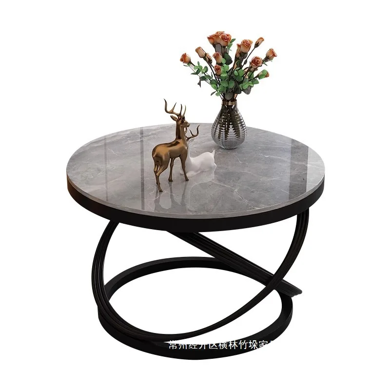 Fully equipped household small coffee table, cream wind coffee table balcony rock slab light luxury small apartment living room