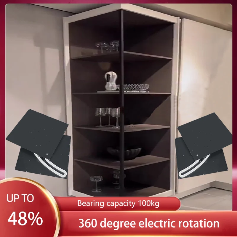 

360-Degree Rotating Cabinet Wardrobe Hardware Accessories Manual Corner Display Cabinet Creative Mobile Storage Rack