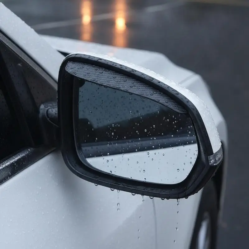 1/2 Pairs Car Rearview Mirror Rain Eyebrow Carbon Fiber Rain Shield Sun Shade Clear Vision Protector For Auto Mirror Accessories