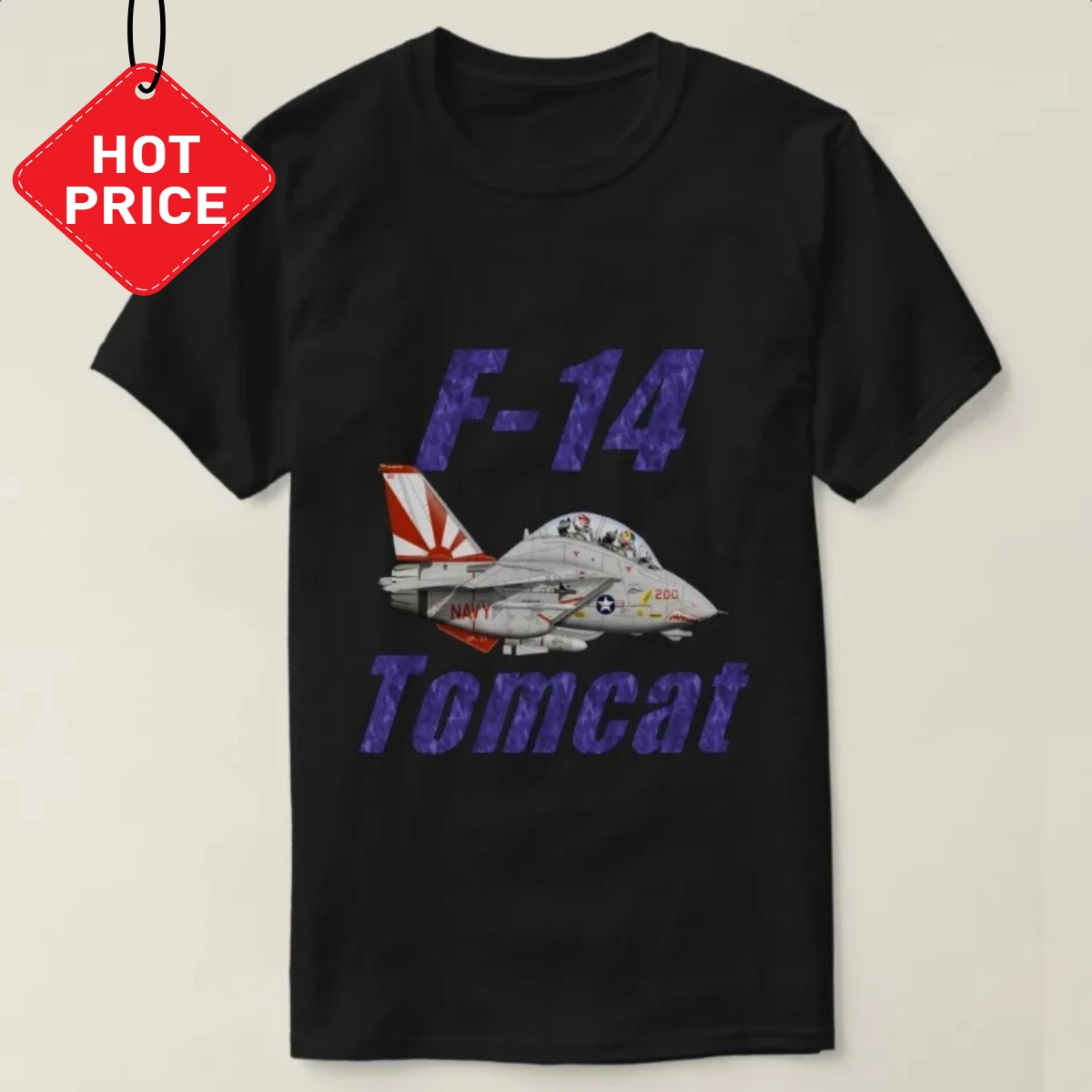 Cartoon Sundowners Squadron F-14 Tomcat Fighter T-Shirt 100% Cotton O-Neck Summer Short Sleeve Casual Mens T-shirt Size S-3XL