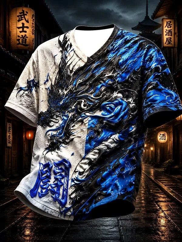 2027 Summer New Design Japanese Traditional Culture Sport Shirt 3D Printed Absorbent Quick-Drying Family Version T-Shirt Top