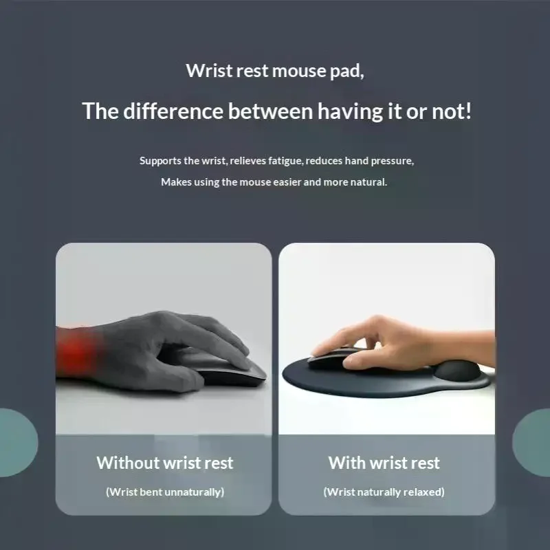 Multicolor Ergonomics Mouse Pad Comfortable Wrist Support Non Slip Mice Mat Soft Mousepad Wrist Rest Computer Mouse Pad