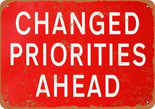 Wall-Color  Metal Sign - Changed Priorities Ahead - Vintage Look