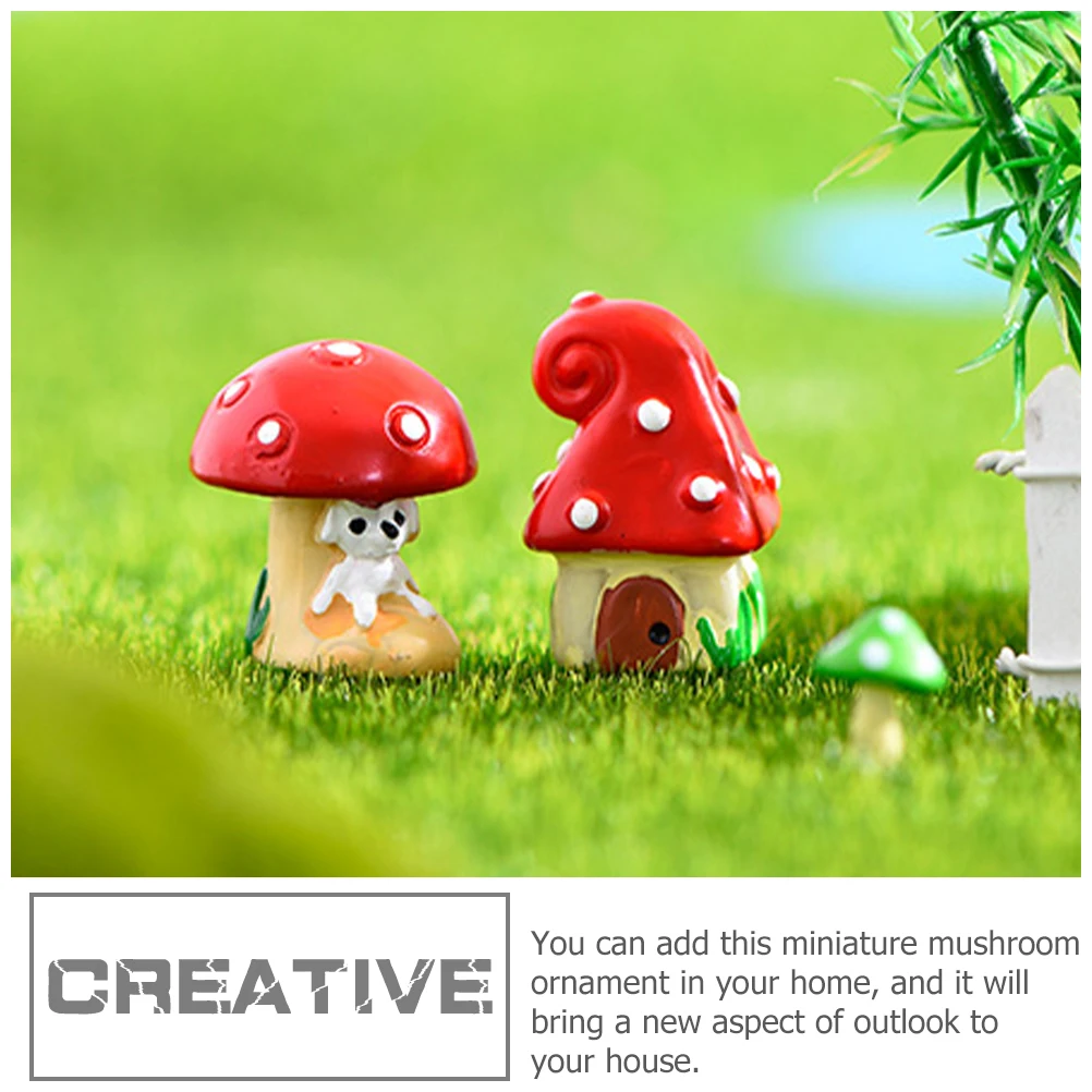 

12 Pcs Mushroom naments Resin Micro L Decoration Garden Accessories DIY Craft Mini Figurines In Bulk Fake Plants