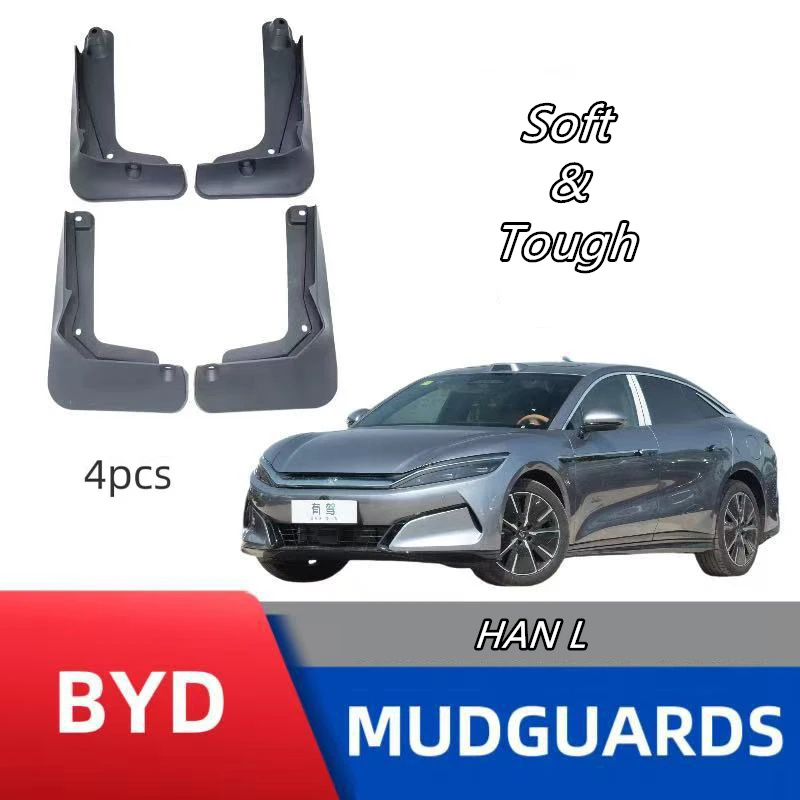 for BYD All New Han L;Soft plastic material;Prevent sediment splashing;Keep the vehicle clean Car mudguard