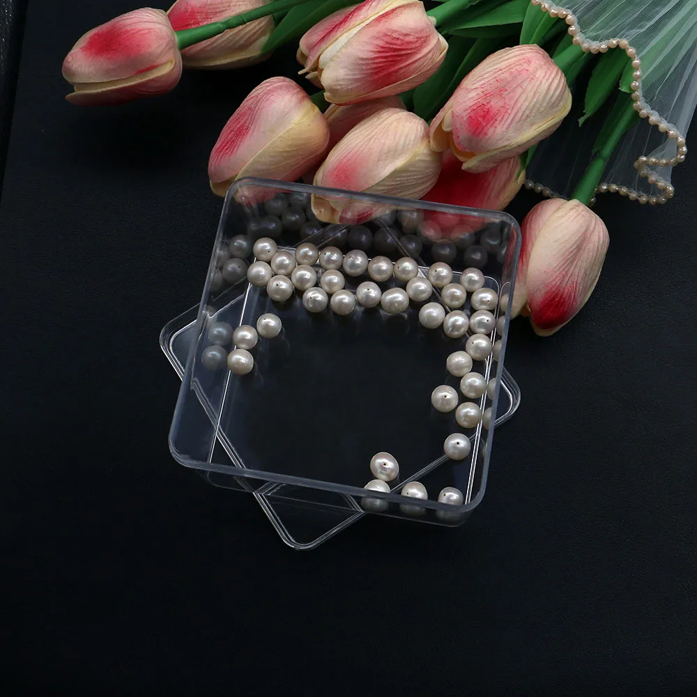 94x94 мм, прозрачная шкатулка для драгоценностей без разделения, пластиковые материалы, пустое отделение, коробка-органайзер, бусины, серьги, квадратная шкатулка для ювелирных изделий