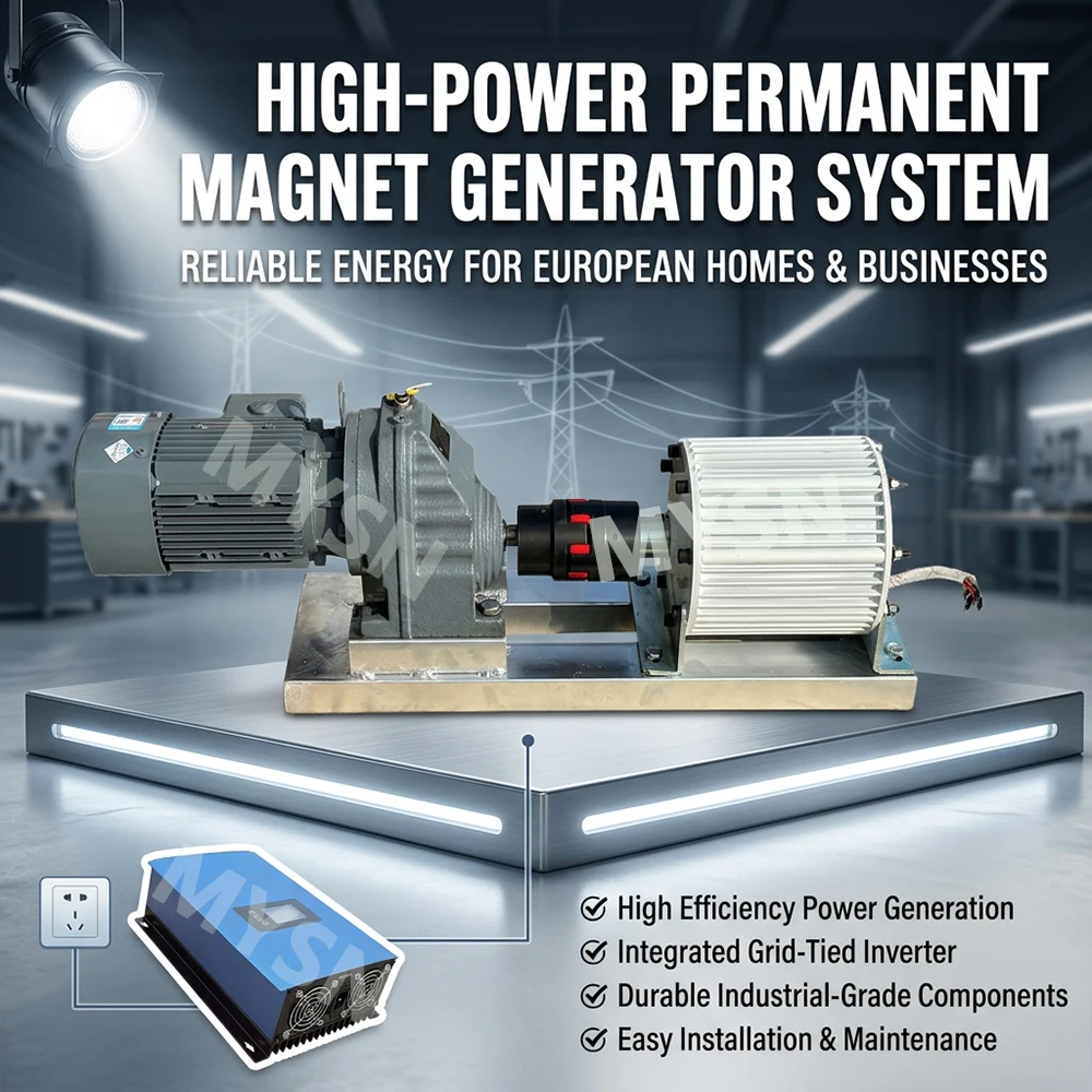 Low Noise 10KW 20KW 30KW Permanent Magnet Generator 220V 380V Free Energy Dynamo AC Magnetic Alternators with Grid Tie Inverter