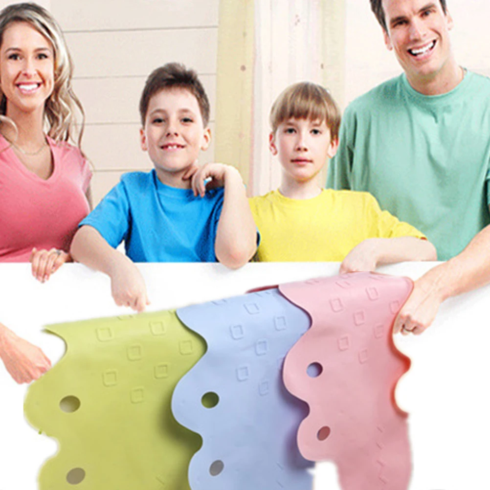 

1 Unit Anti-Slip Bath Mat Eco-Friendly Tpr Cartoon Alligator Shape Suction Cup Bottom for Bathtub Kids Bath Time Fun Pink