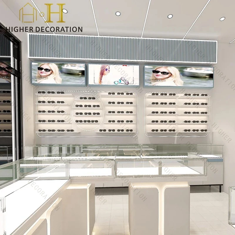 

custom.One Stop Custom Service Modern Glasses Display Sunglasses Optical Store Display Cabinet with LED Lights