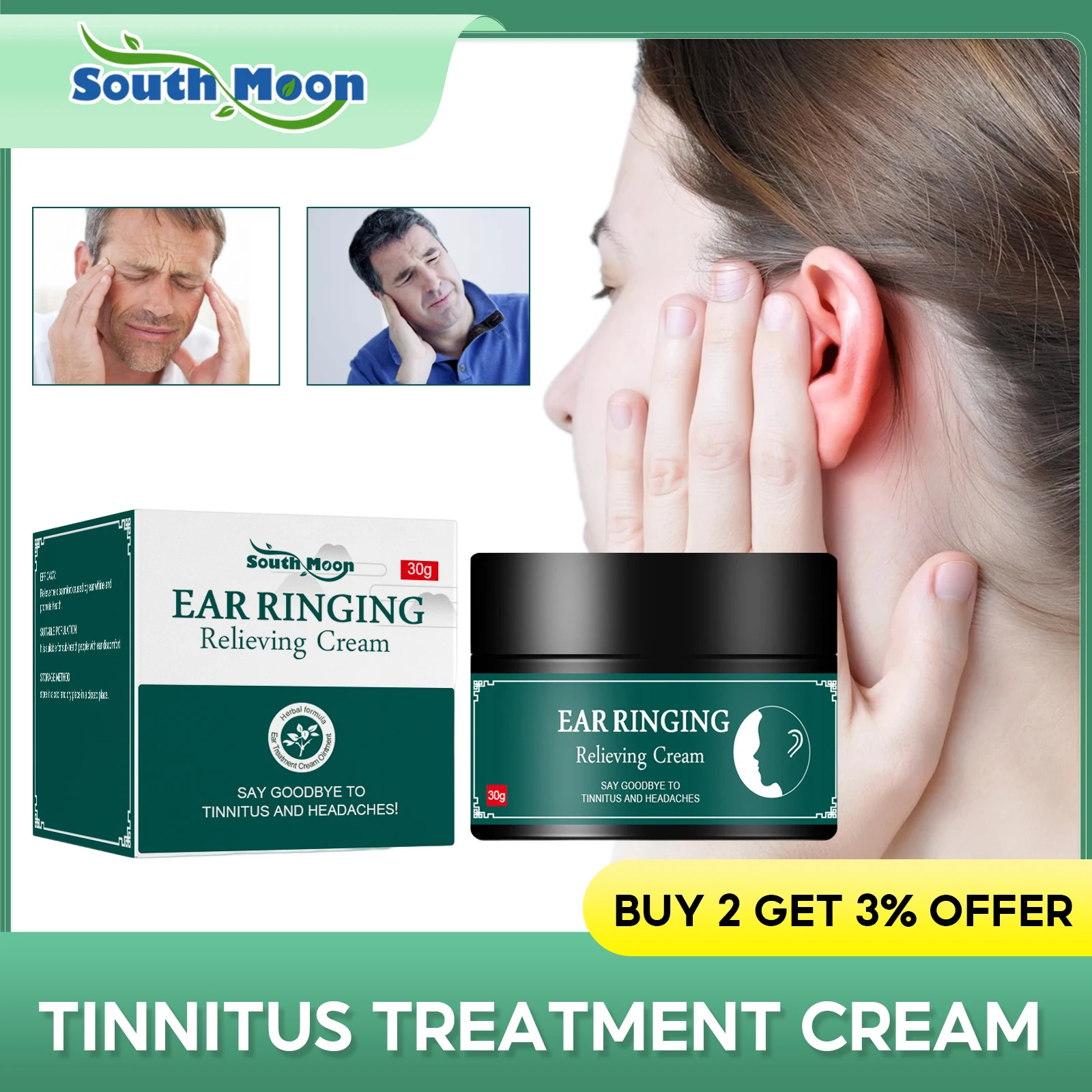 

Tinnitus Cream Cures Deafness Hearing Loss Improve Sleeping Insomnia Dizziness Ears Pain Relief Ear Ringing Treatment Ointment