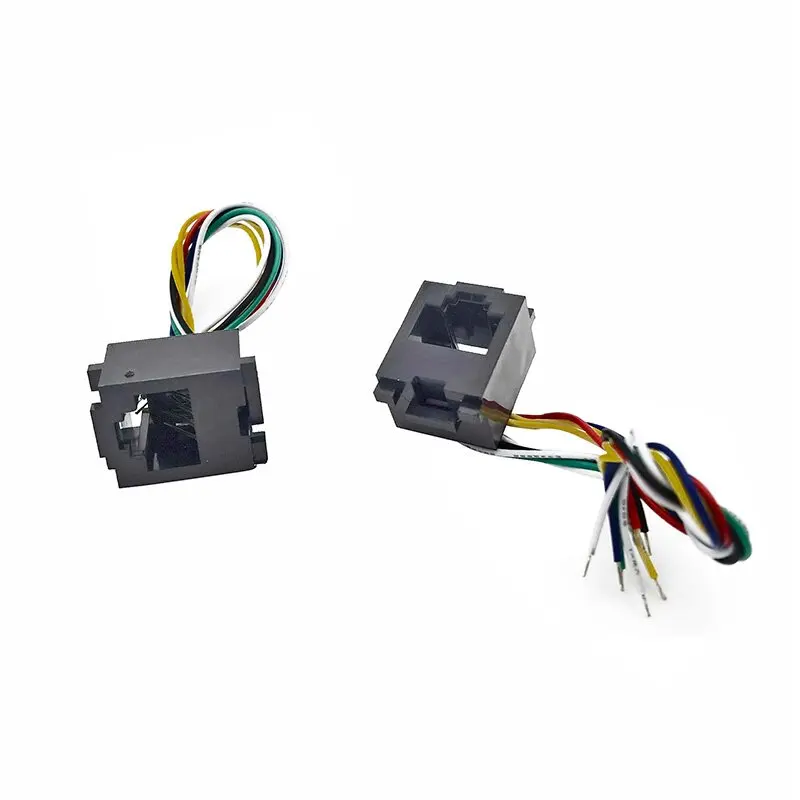 

20PCS 641D socket with cable 8p8c Black 8-core wire with rj45 female rj45 cable seat 150mm