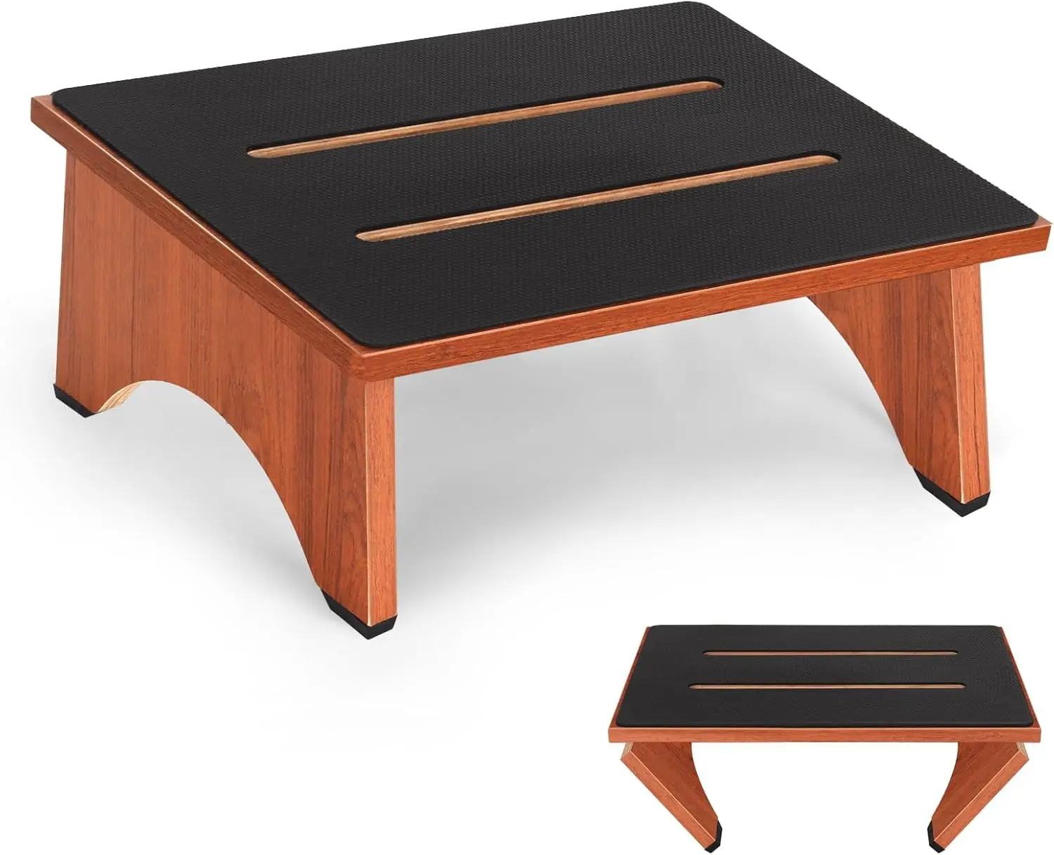 

Step Stool Foldable, Wooden Step Stool with Non-Slip Rubber Stepping Platform, Folding Step Stools for Adults Seniors in Bedr