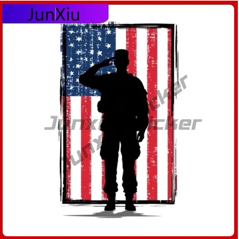 

American Flag Veteran Military Unique Car Laptop Window Bumper Waterproof Vinyl Decal Accessory Cute Retro Funny Aesthetic