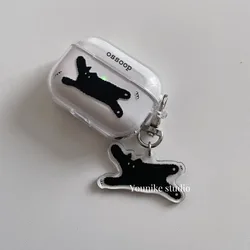 Korean Cartoon Cute Cat Airpod Case for AirPods 1 2 3 Pro 2 AirPod Airpods Pro Case Clear TPU Air Pod Cover With Keychain funda