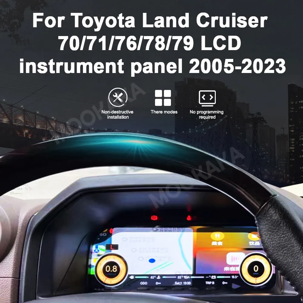 For Toyota Land Cruiser 70 71 76 78 79 2005-2023 Car LCD Dashboard Digital Cluster Virtual Cockpit Instrument Speedometer