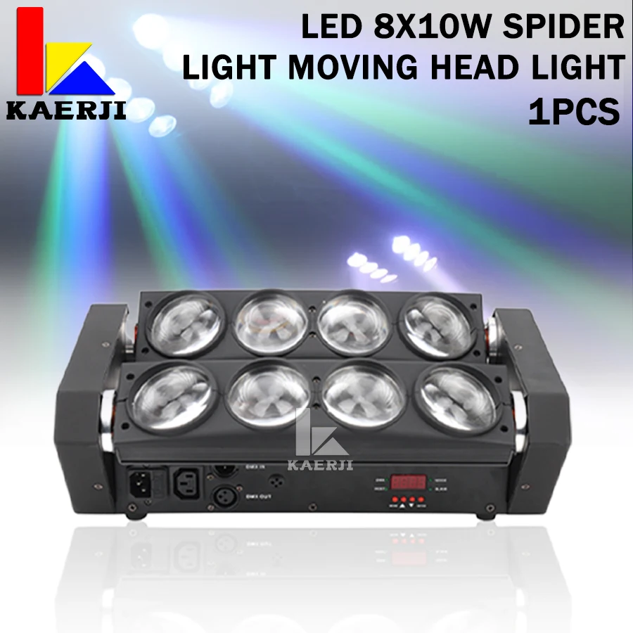 1 szt. LED 8x10W RGBW reflektor z ruchomą głowicą oświetlenie sceniczne LED z wiązką pająka DMX 512 oświetlenie sceniczne dobre na imprezę klub nocny DJ