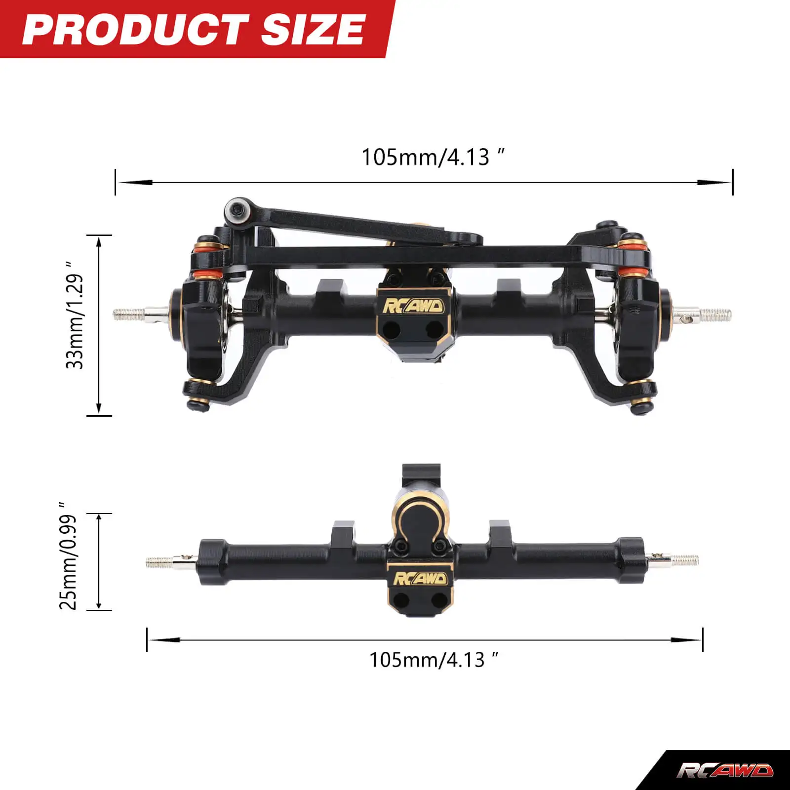 RCAWD Worm Full Alloy front and rear axles for FMS 1/18 Thunder Storm BRONX FJ CRUISER CHEYENNE Crawler Upgrades Parts