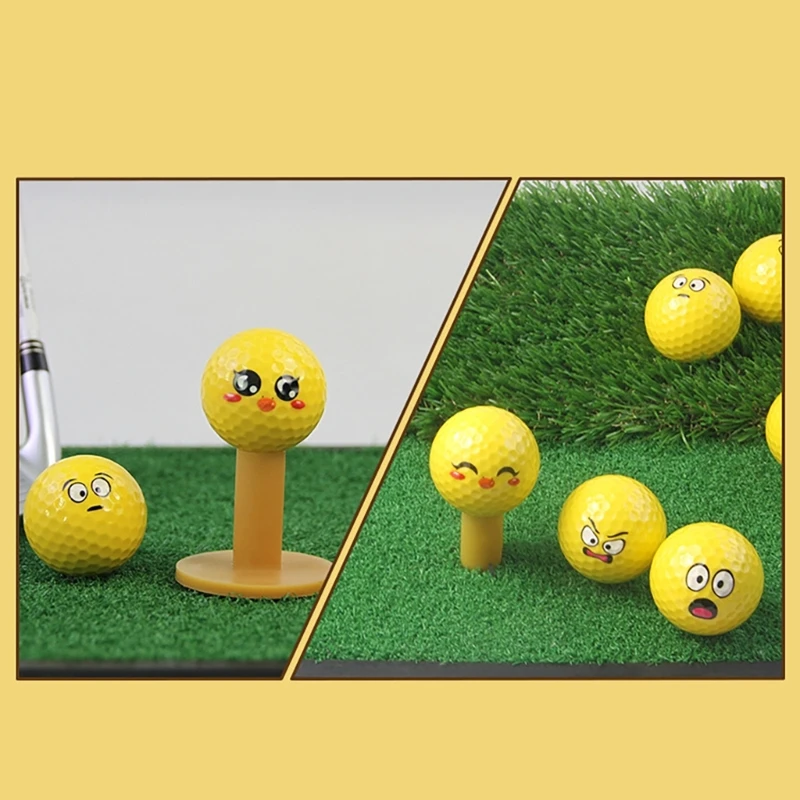 6Pcs Unique Practice Golf Balls Novelty Funny Golf Balls Lovely Emotion Face Golf Balls for Course Play, Practice, Gift X5QF