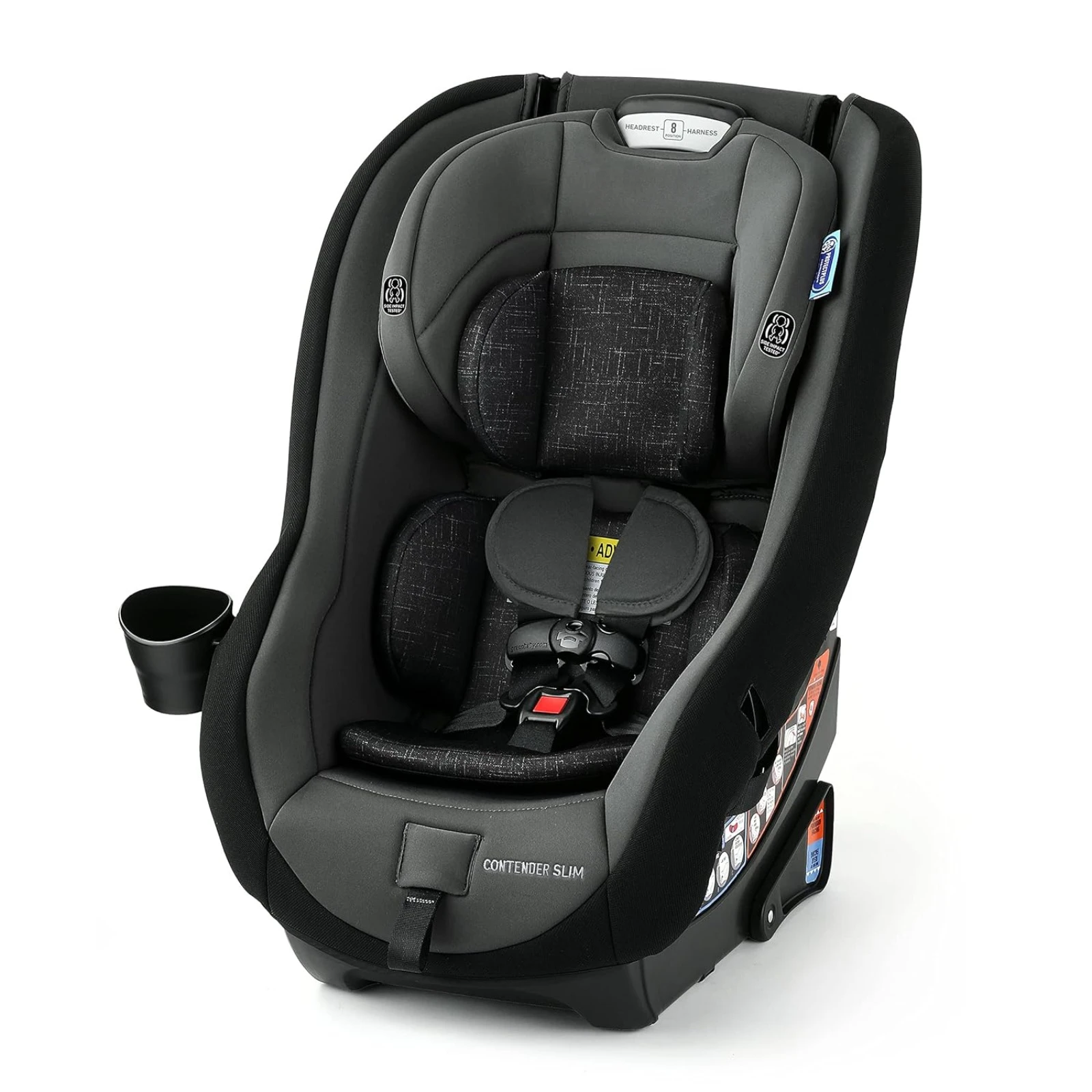 US  Contender Slim Convertible Car Seat, West Point, Space-Saving Design, Lightweight and Compact