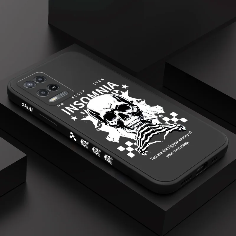 

Black Rock Skull Phone Case For OPPO A54 A74 A57 A77 A78 A96 A76 A95 A94 A83 A53 A72 A52 A9 A5 A12 A31 2020 S 4G 5G Cover
