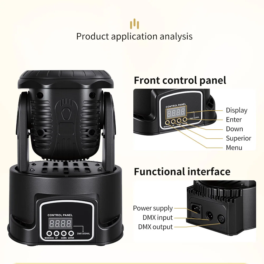 تتحرك رئيس الاسمية ضوء RGBW المرحلة الإضاءة DJ أضواء 7x8 واط LED شعاع الأضواء 9/14 CH مع DMX لشريط حفلة عيد الميلاد ديسكو #3