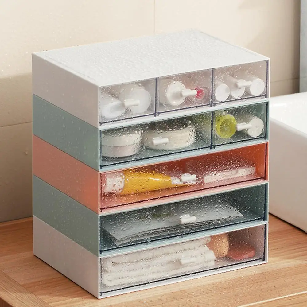 Plastic Storage Cabinet Desktop Stationery Storage Rack Makeup Bin Box Jewellery Organizer Bedroom Living Room Plastic Case