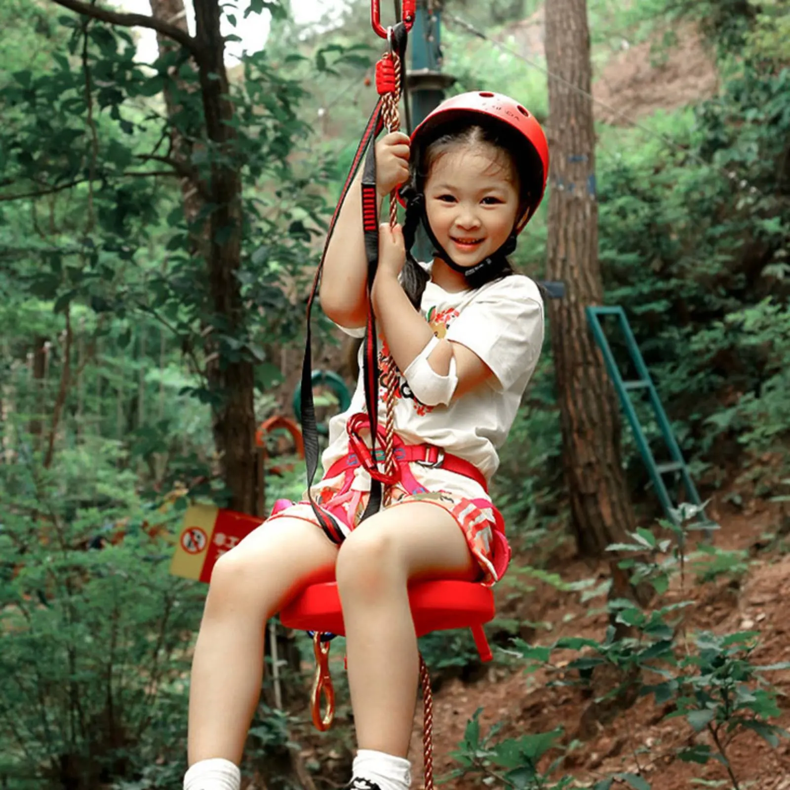 

Aerial Gliding Set Set Fluid Ride Zipline Pulley Rope Set Zipline Harness Kit Heavy Duty Outdoor Play Equipment Non-Slip Grip