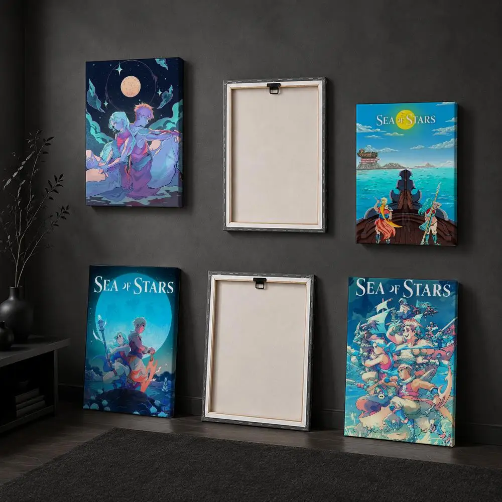 Game S-Sea Of S-Stars Framed Wall Painting Wood Framed Canvas Poster HD Wall Art For Bedroom Hallway Bar Office Home Decor