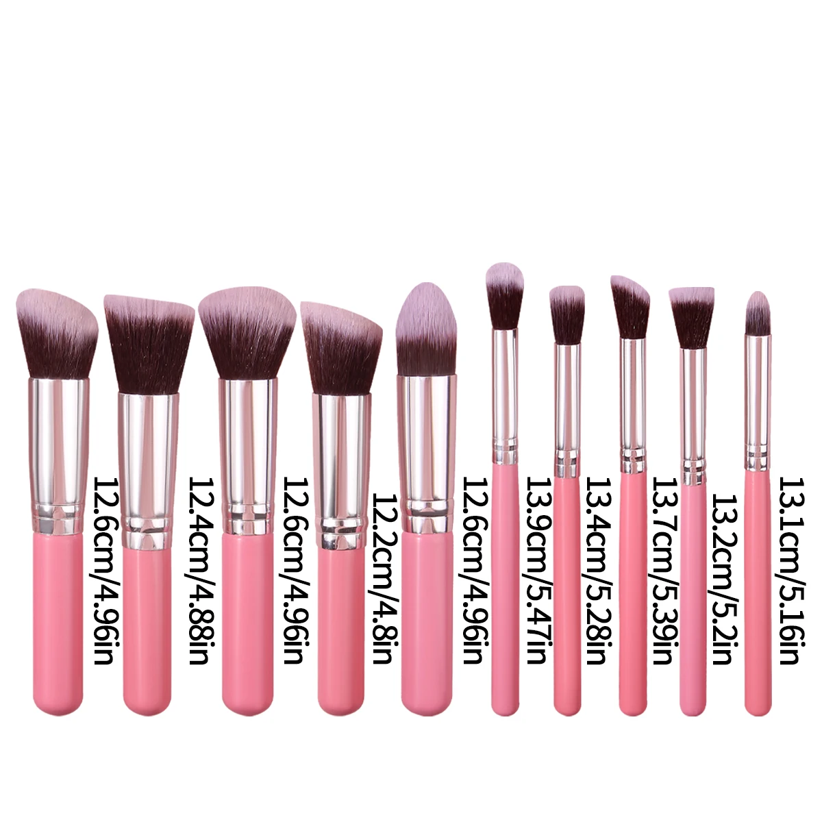 Juego de brochas de maquillaje facial multiusos, 10 Uds., brocha para colorete, brocha suelta, herramientas de belleza esenciales para principiantes