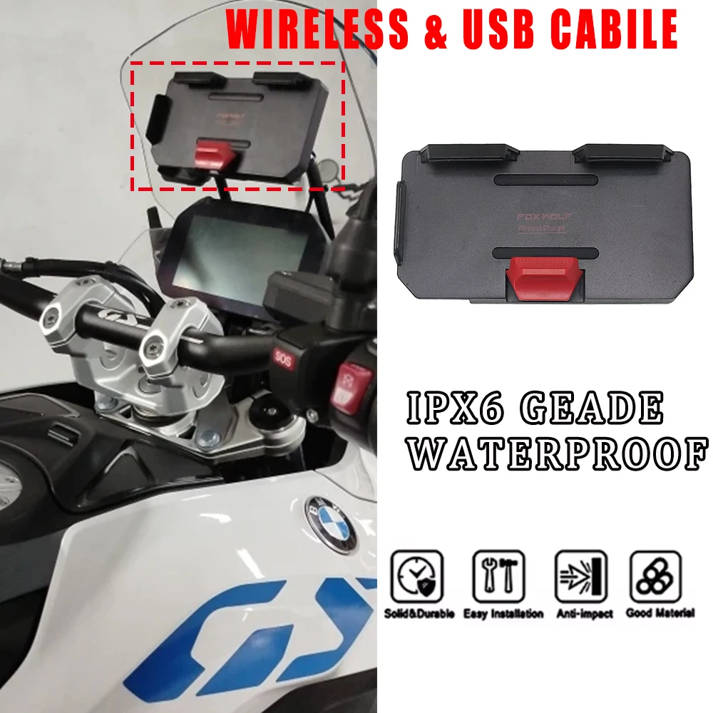 Geschikt voor de nieuwe BMW R1250GS Adventure R1250 GSADV Motoraccessoires Draadloos opladen GPS Mobiele telefoonstandaard Navigatio