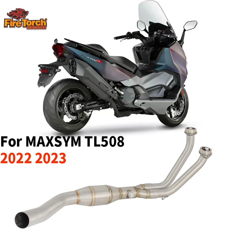 Slip On For MAXSYM TL508 TL 508 2022 2023 Motorcycle Exhaust Escape Moto Modified Front Link Pipe Connect Original Muffler
